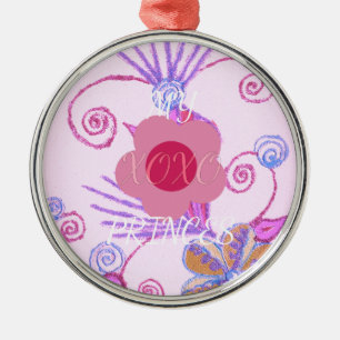 My Little Princess: Baby Pink Vector Inspirational Metal Ornament