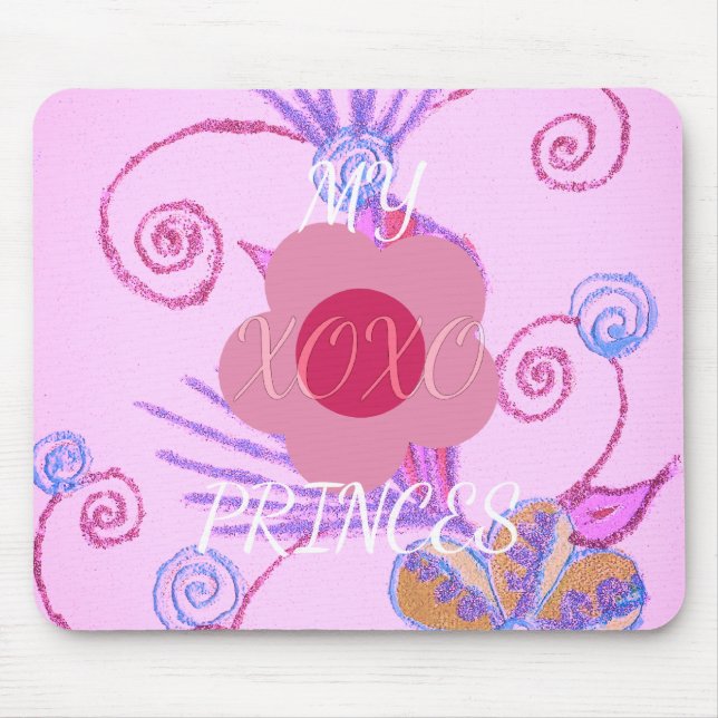 My Little Princess: Baby Pink Vector Inspirational Mouse Pad (Front)