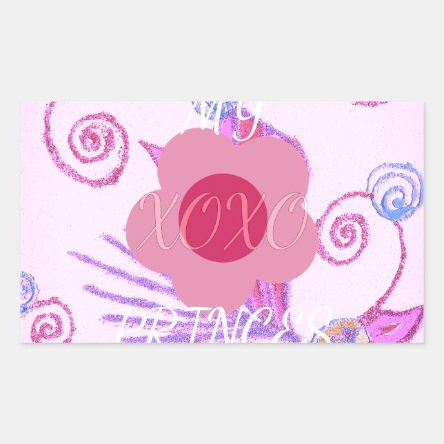 My Little Princess: Baby Pink Vector Inspirational Rectangular Sticker (Front)