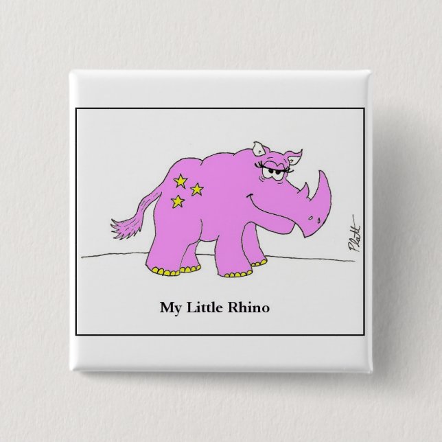 My Little Rhino 15 Cm Square Badge (Front)