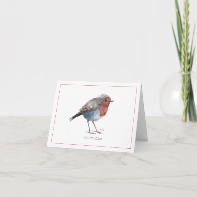 'My Little Robin' Greetings Card (Front)