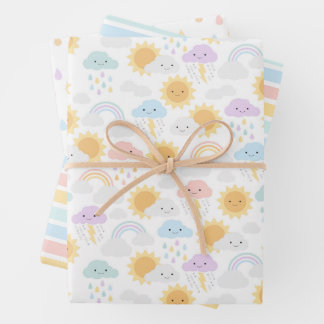 My Little Sunshine Rainbows & Clouds Party Wrap Wrapping Paper Sheet