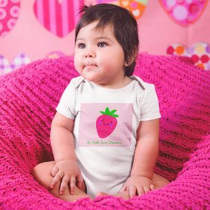 My little Sweet Strawberry Pink Girl Baby Nursery Bodysuit