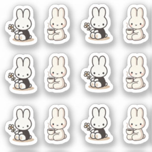 My little tiny bunny with cup and flower