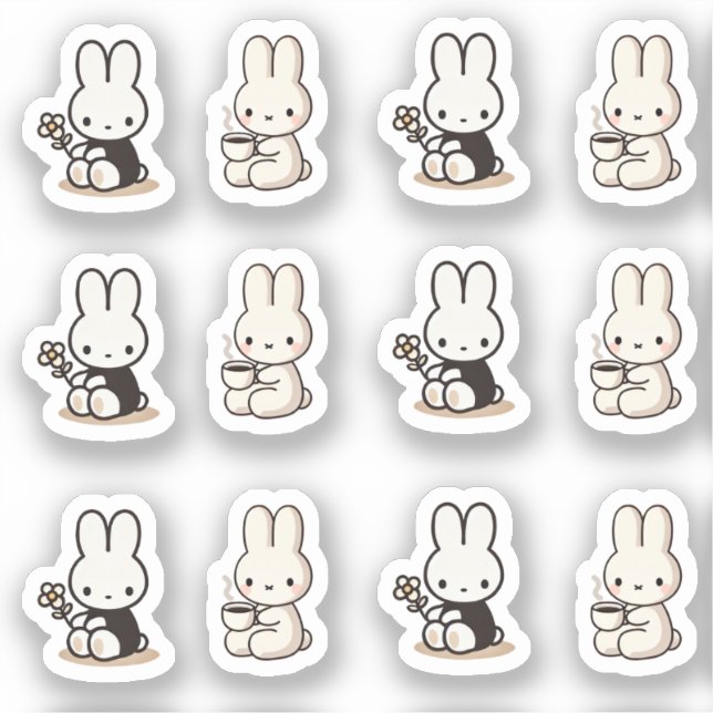 My little tiny bunny with cup and flower (Front)