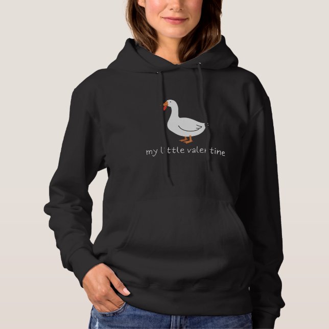 My Little Valentine Goose - Cute Romantic Doodle Hoodie (Front)