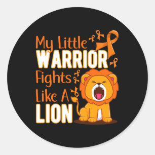 My Little Warrior Fights Like A Lion Leukaemia Awa Classic Round Sticker