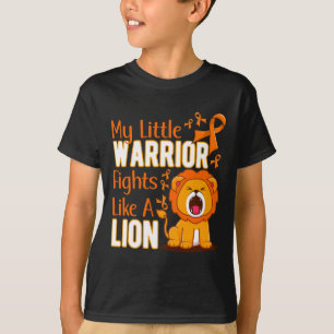 My Little Warrior Fights Like A Lion Leukaemia Awa T-Shirt