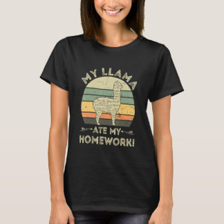 My Llama Ate My Homework  Back To School T-Shirt