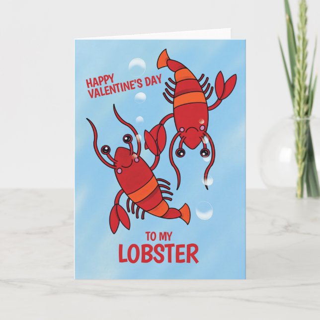 My Lobster " Happy Valentines Day"  Holiday Card (Front)