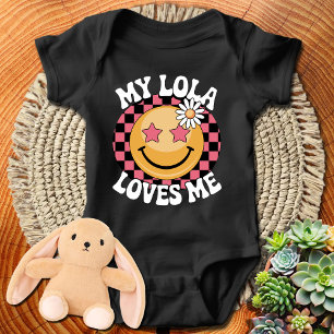 My Lola Loves Me - Cute Gift for Grandchildren Baby Bodysuit