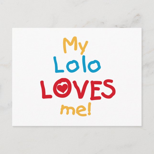 My Lolo Loves Me T-shirts and Gifts Postcard (Front)