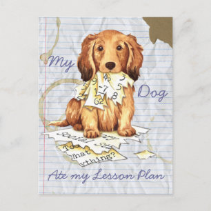 My Longhaired Dachshund Ate my Lesson Plan Postcard