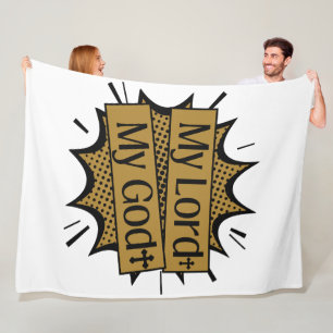 My Lord My God Biblical Cross Fleece Blanket