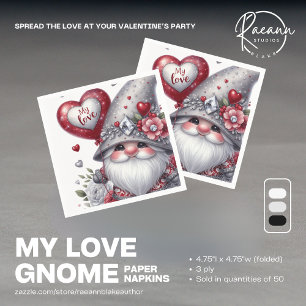 My Love Gnome Paper Napkins