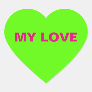 My Love Green Heart Sticker