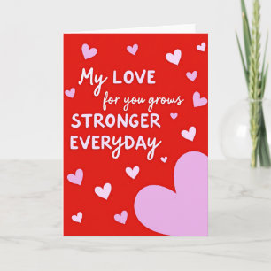 My Love Grows Stronger Hearts Card