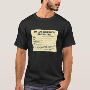 My Love Language is MARC Records Retro Library Cat T-Shirt