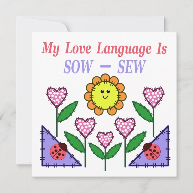My Love Language Is Sow - Sew Card (Front)