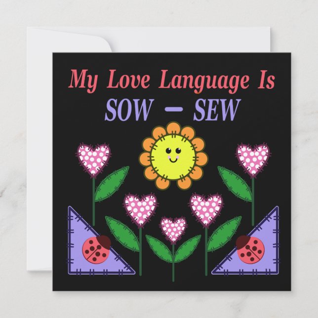 My Love Language Is Sow - Sew Card (Front)