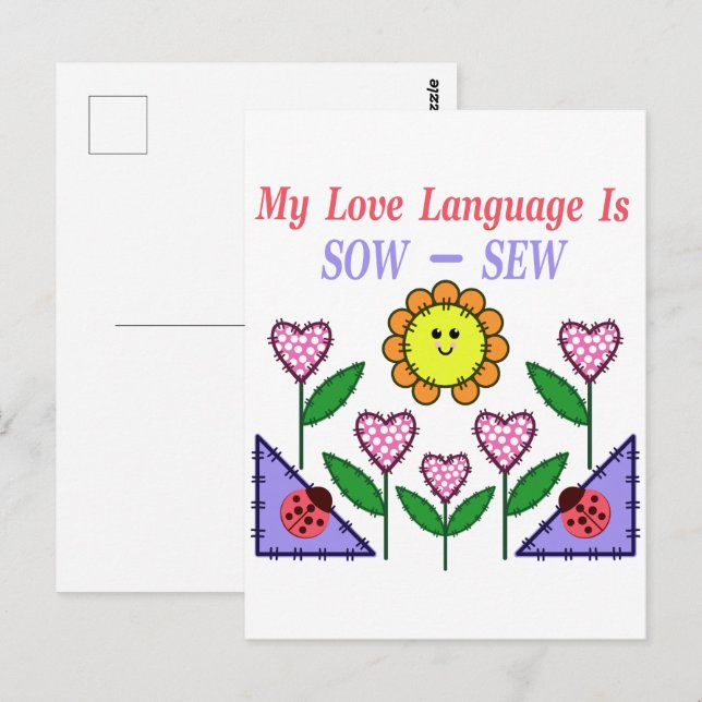 My Love Language Is Sow - Sew Postcard (Front/Back)
