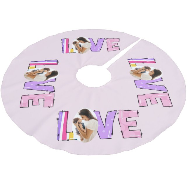 My Love My Family | Create Your Own Photo Brushed Polyester Tree Skirt (Angled)
