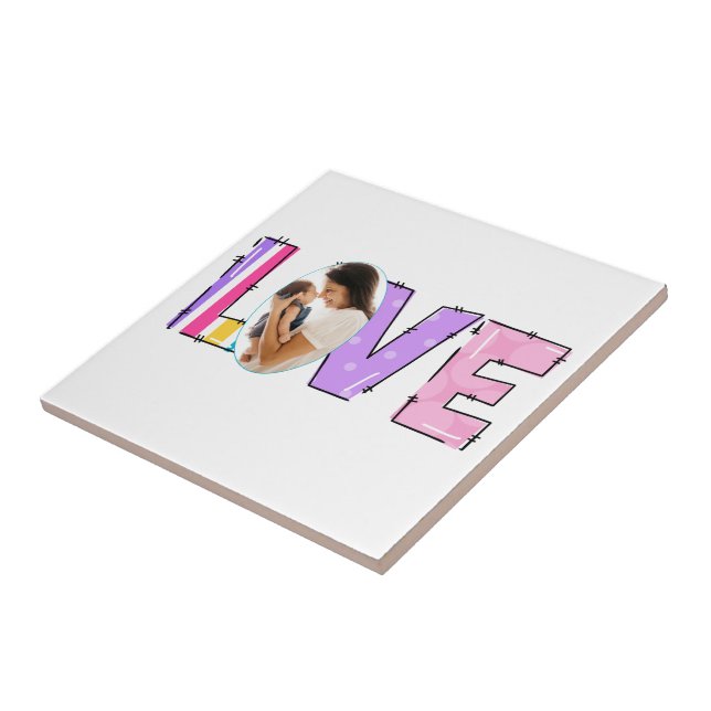 My Love My Family | Create Your Own Photo Ceramic Tile (Side)