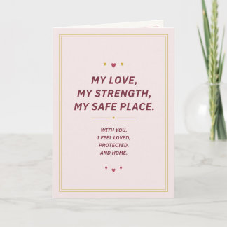 My Love, My Strength, My Safe Place - For Husband Holiday Card
