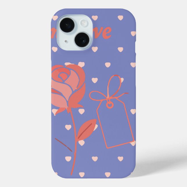 My Love Rose and Heart Background Case-Mate iPhone Case (Back)