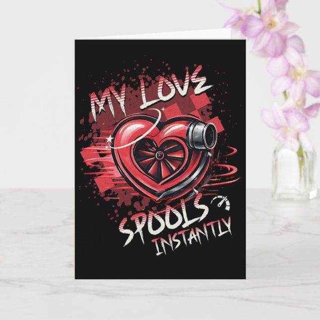My Love Spools Instantly – Racing Valentine Turbo  Card (Orchid)