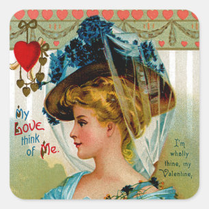 My Love Think of Me Square Sticker