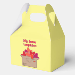 My love trophies in box full of Valentines hearts