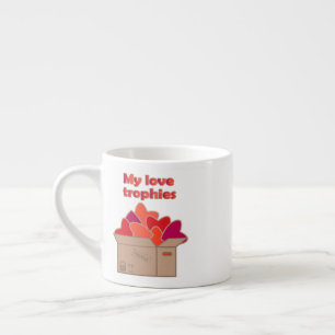 My love trophies in box full of Valentines hearts Espresso Cup