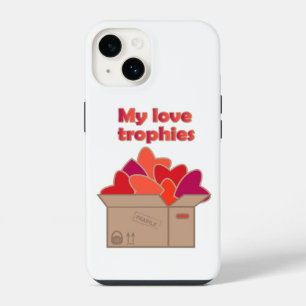 My love trophies in box full of Valentines hearts iPhone 14 Case