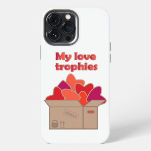 My love trophies in box full of Valentines hearts iPhone 13 Pro Max Case