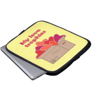 My love trophies in box full of Valentines hearts Laptop Sleeve