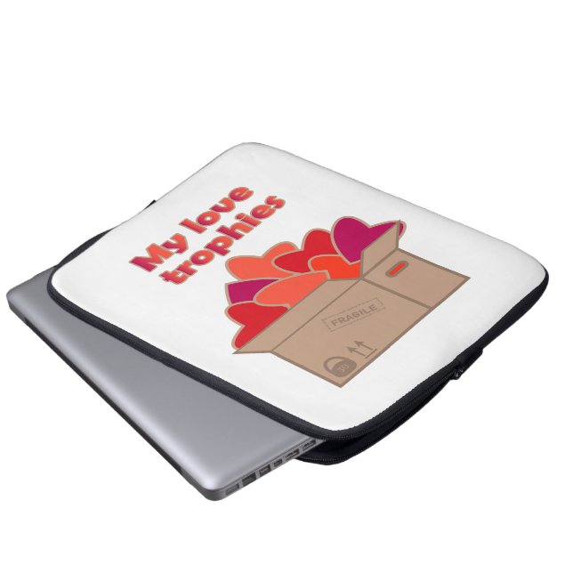 My love trophies in box full of Valentines hearts Laptop Sleeve (Front Bottom)