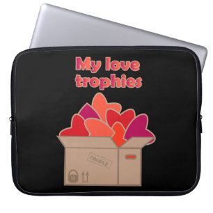 My love trophies in box full of Valentines hearts Laptop Sleeve
