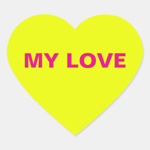 My Love Yellow Heart Sticker