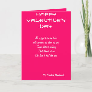My loving husband Valentines day greetings Holiday Card