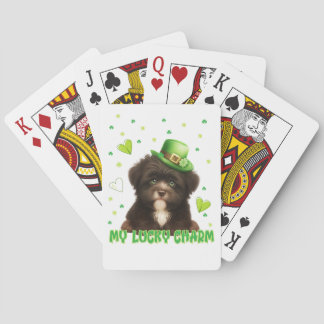 My Lucky Charm Havanese Puppy St. Patrick's Day Playing Cards