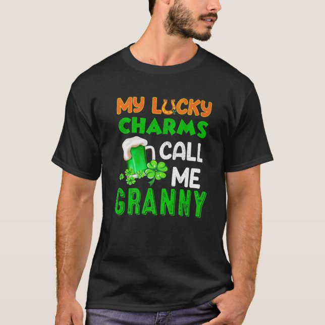 My Lucky Charms Call Me Granny Grandma Beer St Pat T-Shirt (Front)