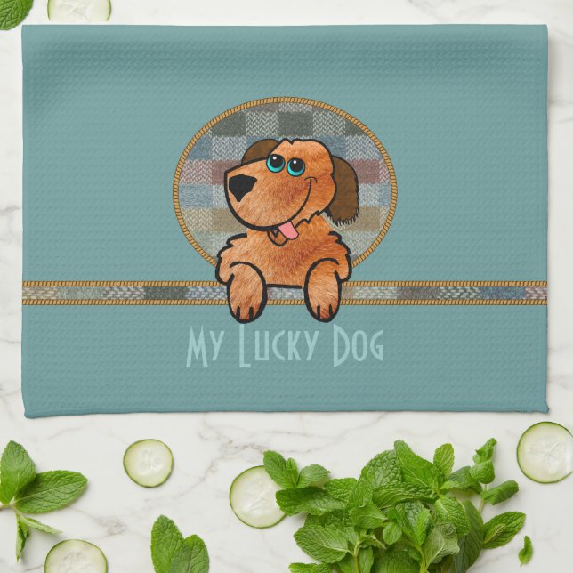 My Lucky Dog Tea Towel (Folded)