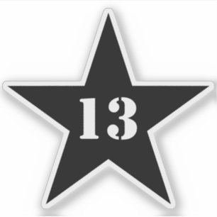 My Lucky Number Star - Number 13 (black)