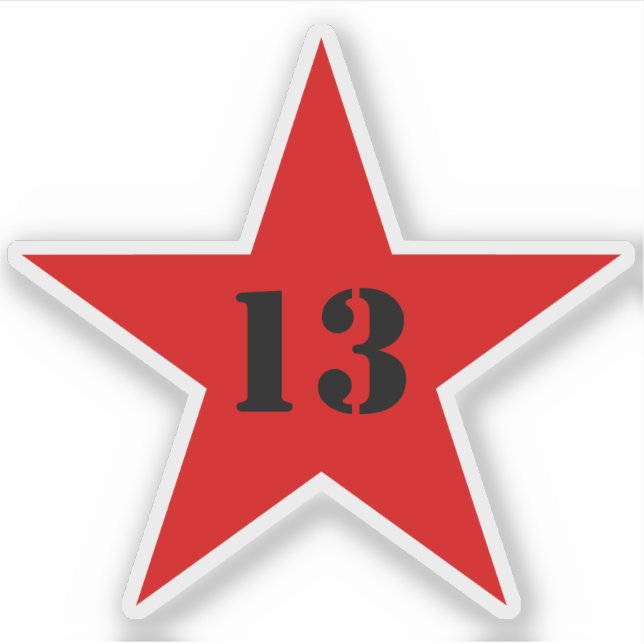 My Lucky Number Star - Number 13 (red) (Front)