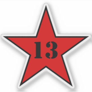 My Lucky Number Star - Number 13 - v2 (red)