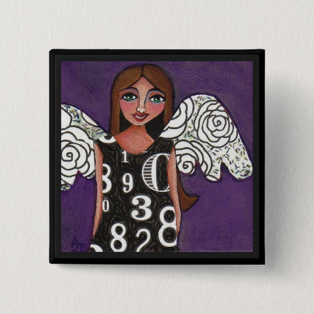MY LUCKY NUMBERS ANGEL -  a blessed button (Front)