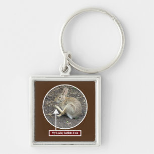 "MY LUCKY RABBIT'S FOOT"/ARROW POINTING TO RABBIT' KEY RING