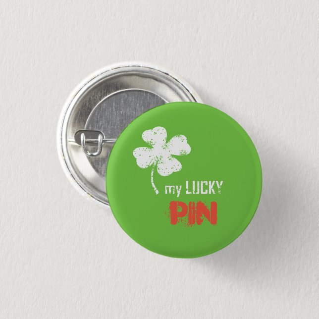 My Lucky Shamrock Button Pin (Front & Back)