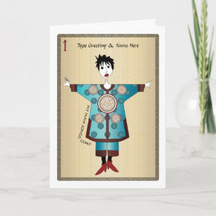My Mah Jongg Coat 04: Customisable Greeting Card